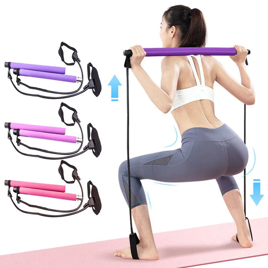 Pilates and Fitness Bar with Resistance Bands