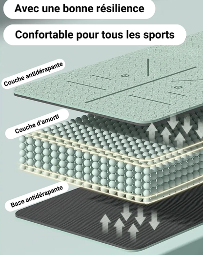 Tapis de yoga antidérapant et écologique avec sangle de transport