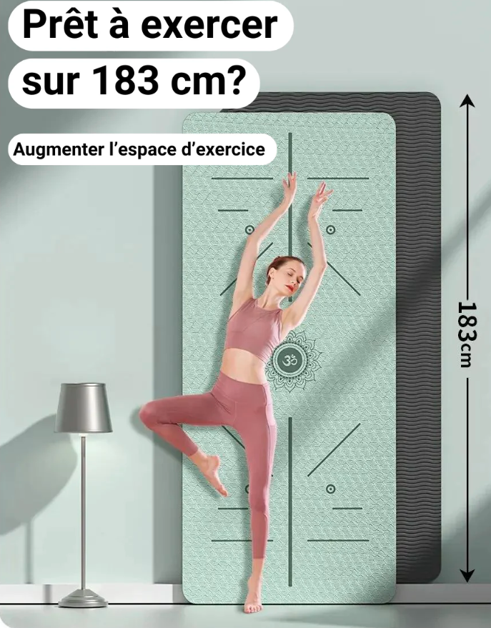 Tapis de yoga antidérapant et écologique avec sangle de transport