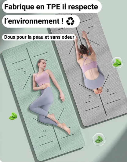 Tapis de yoga antidérapant et écologique avec sangle de transport