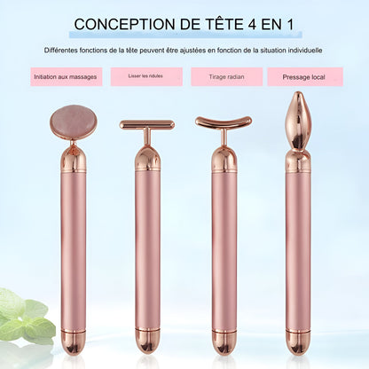 Barre Anti-rides 24K en Or avec Quartz Rose - Body Ultime